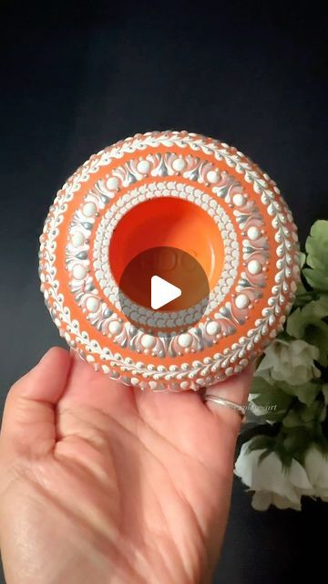 SHIVALI | DOT MANDALA ARTIST & TEACHER |   CALIFORNIA on Instagram: "“Eternal Flame” - A Tea Light Candle Holder! 🔥 Its radiant orange glow, embellished with plump dots, pearl accents, and silver swirls is just ready to turn the space with warmth ,elegance and artistry. What are your thoughts ? . . DotMandalaArt #MandalaMagic #DotMandalaDesign #MandalaArtist#DotMandalaInspired  #MandalaInspiration #DotMandalaCreations#MandalaTherapy#ArtCollectors#ArtForSale #SupportLocalArtists #tealightholder #bayareaartist #candleholderdesign" Orange Glow, Eternal Flame, Tea Light Candle Holder, Support Local Artists, Dot Mandala, Light Candle, Tealight Candle Holders, Tea Light Candles, Mandala Design