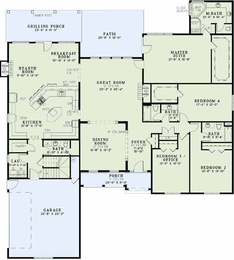 European Traditional House, Kitchen Keeping Room, Retirement House, Kitchen Layout Plans, Kitchen Floor Plans, European House Plan, Monster House Plans, Rustic Coastal, Floor Plan Layout