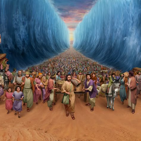 God is SO AWESOME. Trust in the God who divided the Red Sea for His people to deliver YOU in AMAZING, seemingly impossible & awe-stounding ways! ALL PRAISES BE TO THE KING. Bible Images, Bible Illustrations, Bible History, Bible Pictures, God Can, Biblical Art, Bible Knowledge, Jesus Art, Jesus Is Lord