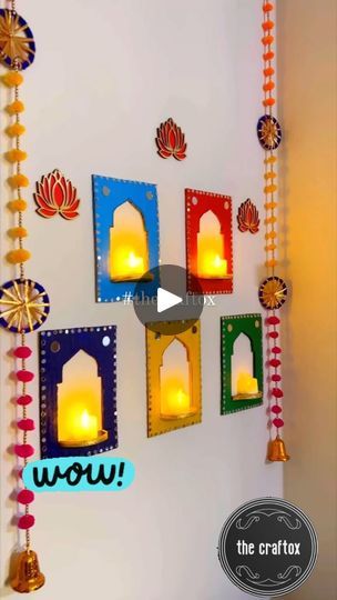 1.4K views · 6K reactions | Diy wall hangings | The Craftox Diwali Hangings Diy, Deewali Decoration, Diwali Hangings, Diy Wall Hangings, Wall Hanging Diy, Diy Wall, Wall Hangings, Diwali, Wall Hanging