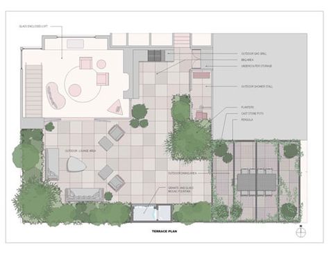 Rooftop Layout Plan, Rooftop Garden Floor Plan, Rooftop Garden Plan, Rooftop Plan, Open Terrace Ideas, Terrace Plan, Roof Garden Plan, Penthouse Garden, Terrace Landscape