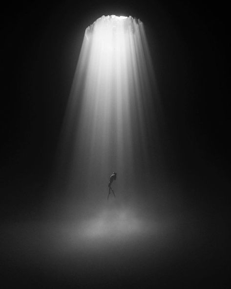 Stay & Wander on Instagram: “The light shines brightest in the darkest of depths. Photo by @chelseakauai & @josiahwg #stayandwander” Into The Abyss, The Abyss, Contemporary Photography, Minimalist Art, Shine Bright, Dark Art, Fine Art Photography, Adventure Travel, Light In The Dark