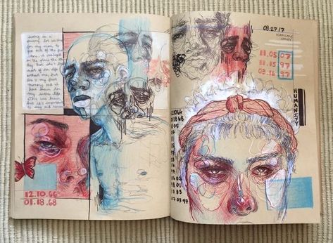 Art Portfolio Aesthetic, Sketchbook Inspiration Aesthetic, Sketchbook Ideas Inspiration, Sketchbook Layout, Gcse Art Sketchbook, A Level Art Sketchbook, Buch Design, Love Doodles, Art Disney