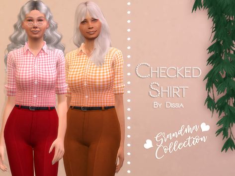 Granny Clothes, Long Jeans Skirt, Grandma Dress, Grandma Clothes, Sims 4 Decades Challenge, Cute Buns, Retro Pants, Fishnet Dress, Sims 4 Toddler