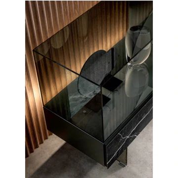 Modern Italian Designer Cabinets & Buffets | italydesign.com Glass Sideboard, Kitchen Staging, Sound Room, Nero Marquina, Guest Chair, Cabinets Storage, Name Plates, Mobile Bar, Wall Ceiling Lights