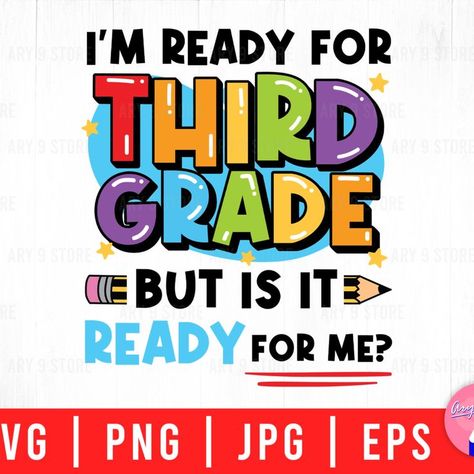 Ready For First Grade, Apple Back To School, Preschool Shirts, Diy T Shirt, Mug Gifts, 1st Day Of School, Fifth Grade, Im Ready, Last Day Of School