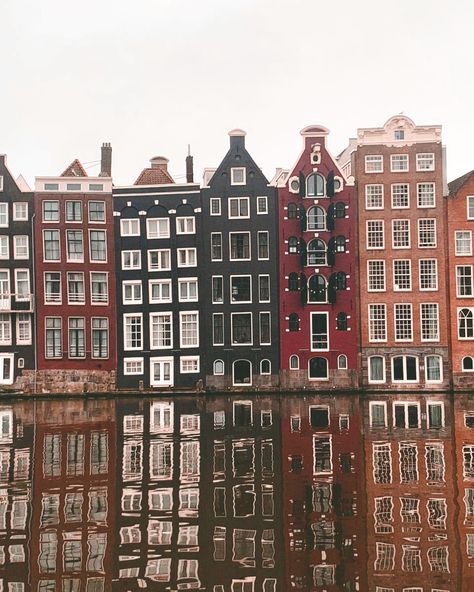 #amsterdam #holanda #holland #travel #europe #winter #arquitetura #architecture Amsterdam Houses Illustration, Holland Architecture, Amsterdam Buildings, Netherlands Architecture, Narrow Homes, Landscape Reference Photos, Apartment Building Design, Day In Amsterdam, Holland Travel