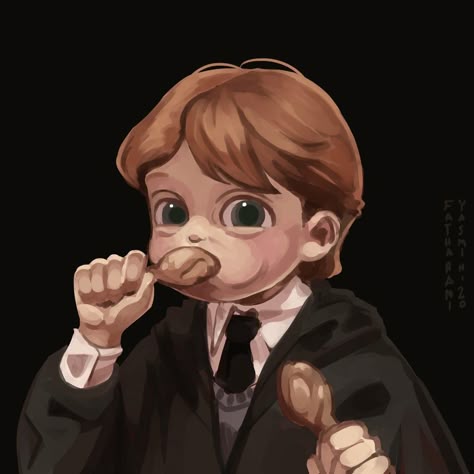 Ron Weasley Eating Chicken, Ron Weasley Fan Art, Ron Weasley, Chicken Wings, Harry Potter, Chicken, Fan Art, Fan, Art