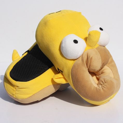 Simpsons Clothes, Homer Simpson Slippers, Fame Clothes, Simpsons Party, The Simpsons Game, Funny Slippers, The Simpsons Movie, Plush Shoes, Plush Slippers