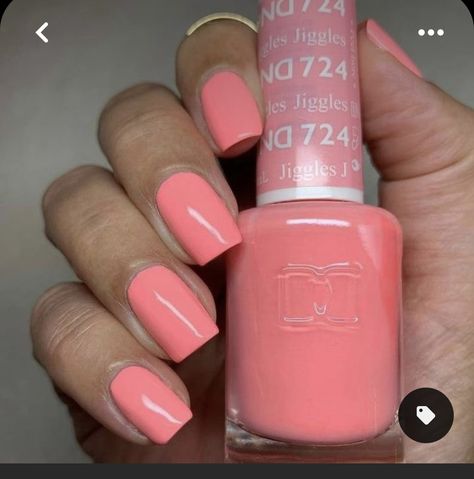 Gel Nails Super Short, Coral Pink Nail Polish, Coral Dnd Gel Polish, Opi Peach Colors, Dnd Pink Gel Polish Colors On Nails, Coral Nails Dnd, Dnd Nail Colors Gel Polish Summer, Summer Nails Dnd Gel, Bright Gel Nail Colors