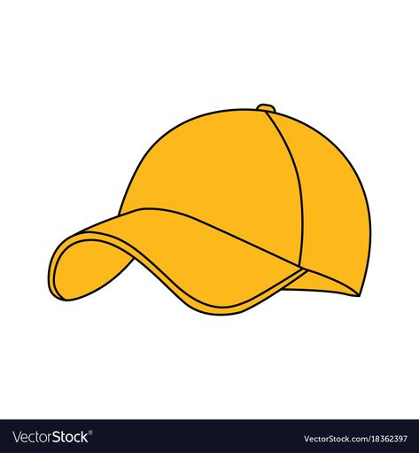 Baseball Cap Illustration, Cap Clipart, Cap Illustration, Yellow Baseball Cap, Cap Drawing, Family Activities Preschool, Kid Quilts Patterns, Hat Vector, Diy Tie