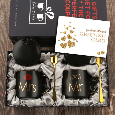 Cheap Mugs, Buy Quality Home & Garden Directly from China Suppliers:Mr and Mrs Coffee Mugs Cups Gift Set for Engagement Wedding Bridal Shower Bride and Groom To Be Newlyweds Couples Black Ceramic Enjoy ✓Free Shipping Worldwide! ✓Limited Time Sale ✓Easy Return. Wedding Gifts For Newlyweds, 20th Anniversary Gifts, Cup Gift Set, Groom To Be, Couple Coffee, Couples Coffee Mugs, Wedding Cups, Couple Mugs, 11 59