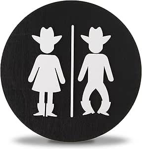 Bathroom Wall Art Modern, Bathroom Door Signs, Western Bathroom Decor, Western Bathroom, Bathroom Door Sign, Restroom Signs, Shiplap Sign, Modern Rustic Decor, Restroom Sign