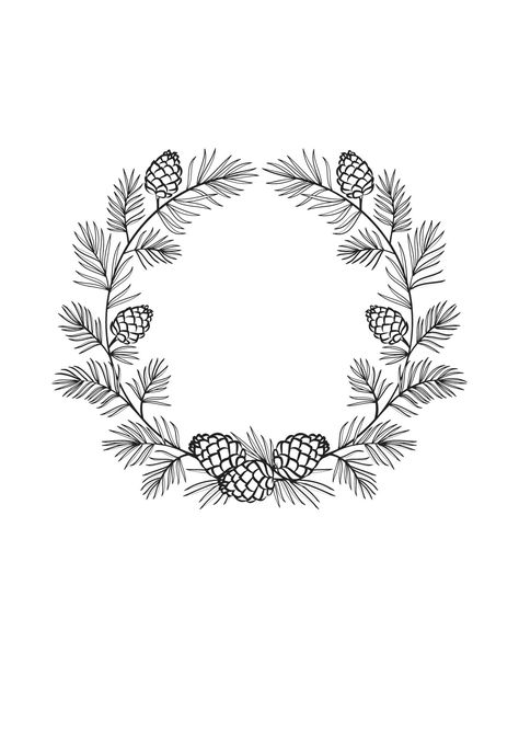 How to Draw a Wreath in 7 Easy Steps! - Artsydee - Drawing, Painting, Craft & Creativity Pine Wreath Drawing, Christmas Patterns Drawing, Drawn Wreath Christmas, Drawing A Wreath, Drawing Wreaths Simple, Winter Wreath Drawing, How To Draw A Christmas Wreath, Painting Christmas Wreath, Christmas Wreath Tattoo