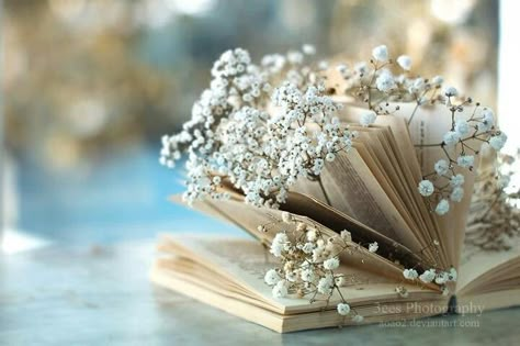 Book Centerpieces, Book Themed Wedding, Literary Wedding, Storybook Wedding, Love Story Wedding, Baby's Breath, Bridal Shower Theme, Wedding Book, Wedding Shower