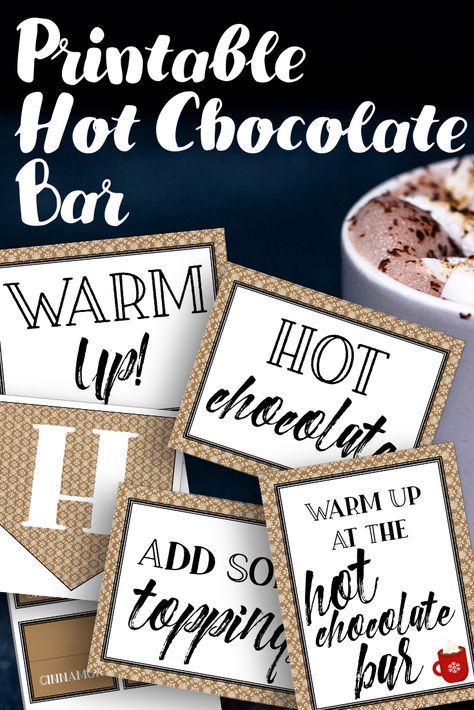 Free Printable Hot Chocolate Bar Kit Hot Chocolate Bar Labels Free Printable, Hot Cocoa Sign Free Printables, Hot Chocolate Bar Sign Printable Free, Hot Cocoa Bar Printables Free, Free Hot Cocoa Bar Printables, Hot Chocolate Bar Free Printables, Fall Hot Chocolate Bar, Ministering Interviews, Diy Hot Chocolate Bar