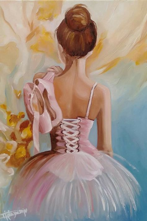 Ballerina Painting Acrylic, Dance Art Painting, Canvas Ideas For Beginners, Painting On Canvas Ideas, Sunset Simple, Ballerina Art Paintings, Easy Canvas Painting Ideas, Beginners Acrylic Painting, Ballerina Illustration