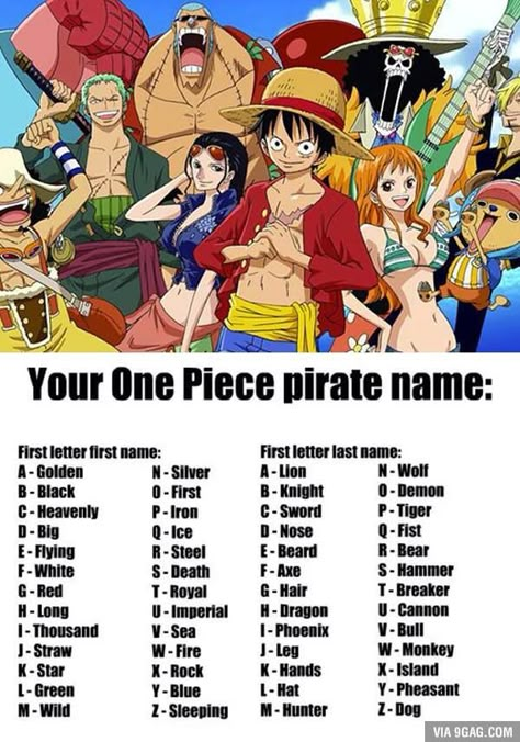 Your One Piece Pirate Name Name And Robin One Piece, One Piece Characters Names, One Piece Name, Pirate Name, Echii Anime, One Piece Theme, Pirate Names, Female Character Names, First Knight