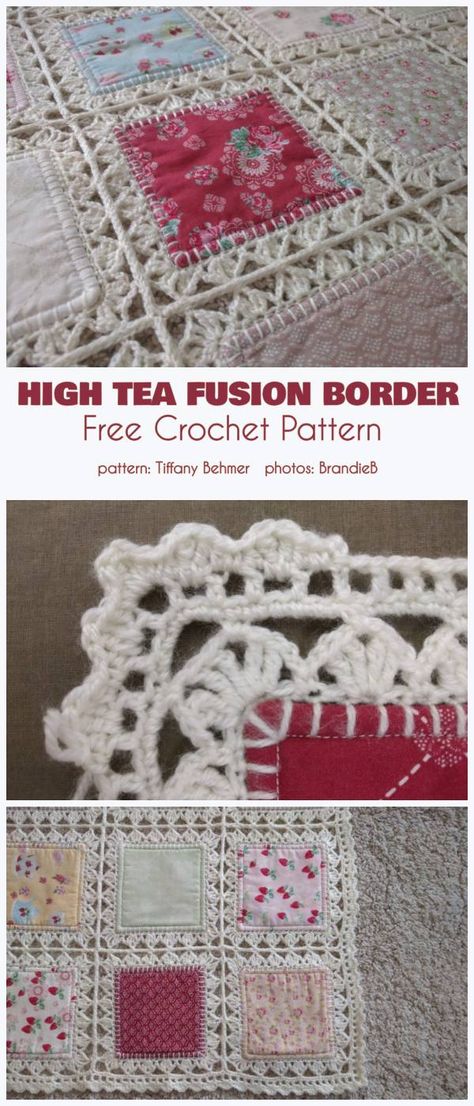 Hight Tea Fusion Border Free Crochet Pattern | Your Crochet Crochet Quilt Tutorial, Crochet Quilt Pattern, Crochet Blanket Edging, Crocheted Afghans, Blankets Crochet, Crochet Border Patterns, Blankets Baby, Crochet Edging Patterns, Crochet Bedspread