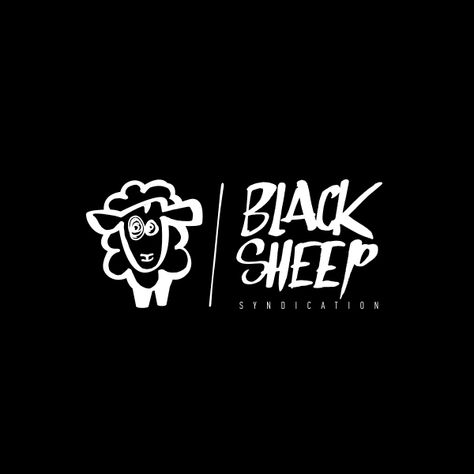 Black Sheep Logo Design, Sheep Logo Design Ideas, Sheep Logo Design, Black Sheep Logo, Wolf Sheep, Black Sheep Tattoo, Logo Design Black, Male Tshirt, Sheep Logo