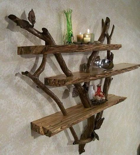 30 Sensible DIY Driftwood Decor Ideas That Will Transform Your Home Takken Decor, Driftwood Shelf, Diy Driftwood, Koti Diy, Driftwood Furniture, Bookshelf Art, Driftwood Projects, Diy Rustic Decor, Driftwood Decor