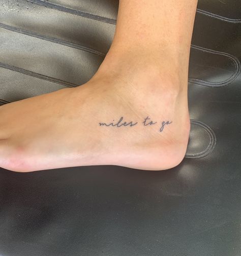 Tiny Running Tattoo, Cute Running Tattoos, Small Tattoos For Leg, Running Tatoos Ideas, Tiny Leg Tattoos Women, Small Running Tattoo, Inner Heel Tattoo, Run Tattoo For Women, Run Free Tattoo