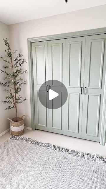 Diy Door Makeover Farmhouse, Painted Wardrobe Doors Ideas, Bifold Into French Doors, Interior Door Ideas Diy, Diy Closet Bifold Doors, Diy Indoor Door Makeover, Laundry Room Closet Doors, Double Bifold Door Makeover, Accordion Door Makeover