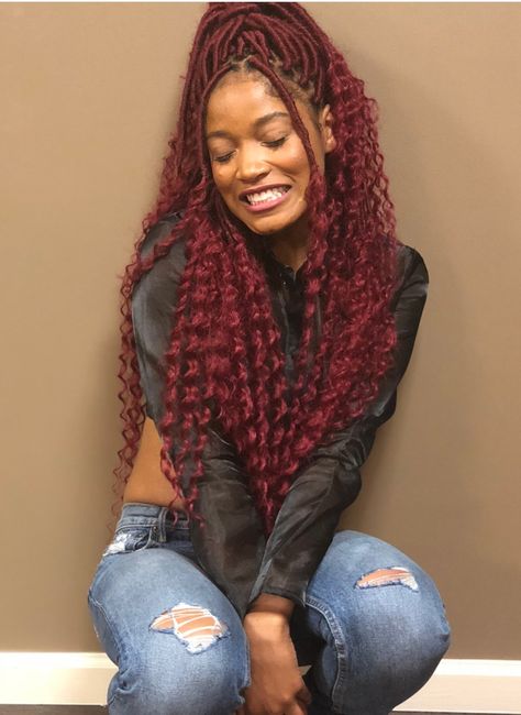 Keke Palmer Keke Palmer Red Hair, Blonde Box Braids Hairstyles, Beautiful Cornrows, Cornrow Updo, Afro Hair Girl, Red Box Braids, Faux Locks, Rock Hairstyles, Blonde Box Braids