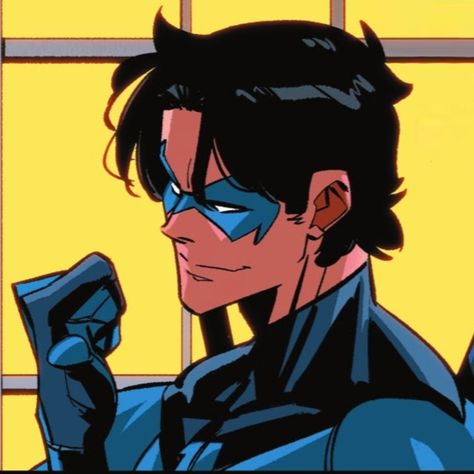 Nightwing Profile Picture, Blue And Red Discord Banner, Nightwing Icon Comic, Nightwing Comic Icons, Nightwing Drawing, Comic Nightwing, Nightwing Pfp, Nightwing Aesthetic, Nightwing Icon