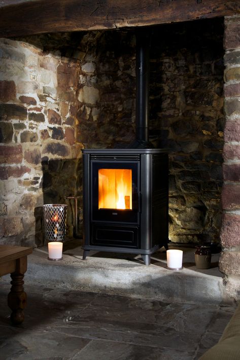 This is a wood pellet stove to heat your home, designed to replace a traditional wood burner. Pellet Stoves Free Standing, Pellet Stoves, Wood Pellet Stoves, Wood Pellet, Real Fire, Pellet Stove, Wood Pellets, Cozy Living, Smart Home