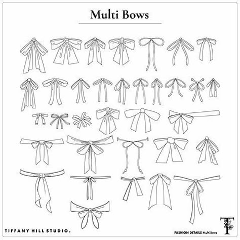 Bows Illustration, Technical Flats, Bow Illustration, Illustrator Fashion, Bow Drawing, Fashion Template, Flat Drawings, Fashion Design Template, Fashion Illustrations Techniques