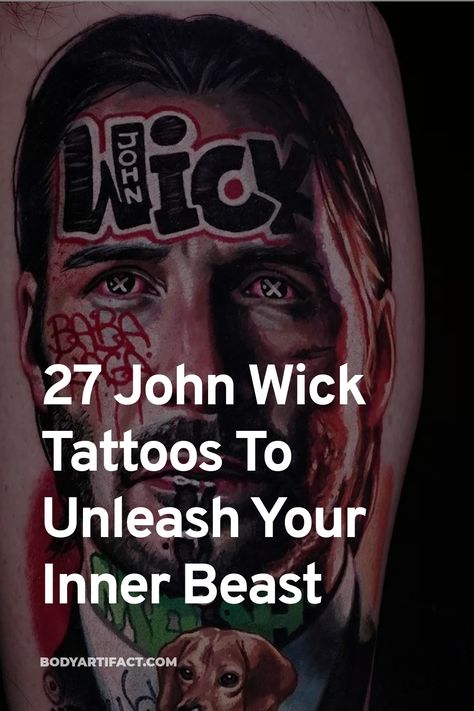 We've collected the best john wick tattoos to help inspire your next piece of ink. John Wick Inspired Tattoo, John Wick's Tattoos, John Wick Tattoo Design, John Wick Tattoo Meaning, John Wick Tattoo Ideas, John Wick 4 Quotes, Tattoo Categories, Jhon Wick Posters, John Wick Tattoo