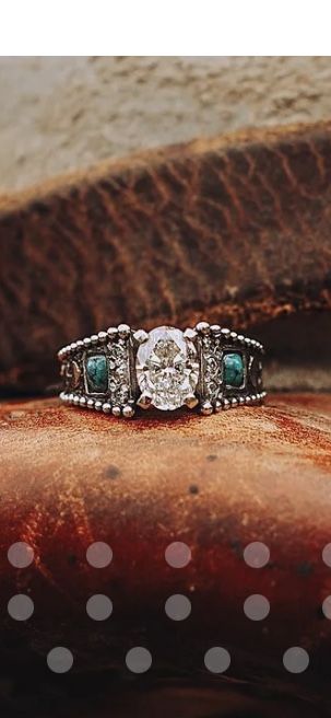 Turquoise Ring Engagement Western, Western Turquoise Promise Rings, Western Wedding Rings Turquoise, Silver And Turquoise Wedding Ring, Western Wedding Rings With Turquoise Sterling Silver, Oval Western Wedding Rings, Wedding Rings Engagement Western, Western Turquoise Engagement Ring, Vintage Western Engagement Rings