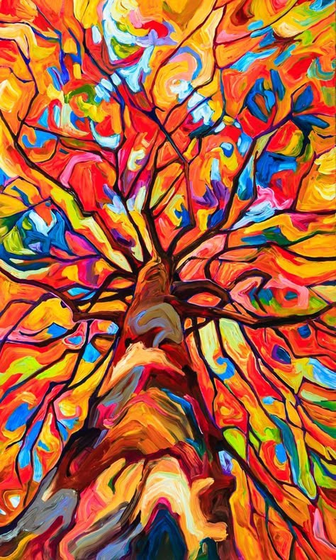 Julia Veenstra, Abstract Tree, Painting Art Projects, Tree Art, Tree Painting, Art Abstrait, Impressionism, Painting Inspiration, A Tree