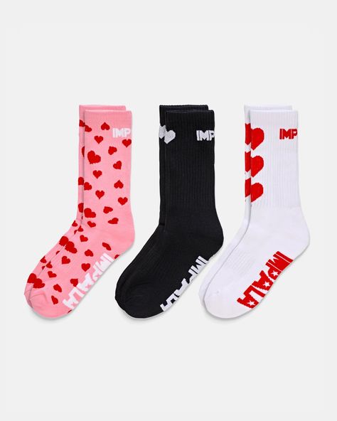 Impala Skate Sock 3pk – Impala Skate Europe Skate Socks, Quad Skates, Heart Socks, Inline Skating, Crew Sock, Roller Skate, Roller Skates, Ankle Socks, Heart Design