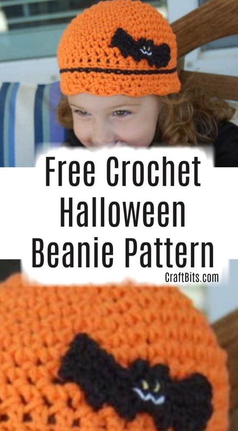 Crocheted Bat — CraftBits.com Crochet Bat Hat Pattern Free, Halloween Beanies Crochet, Easy Crochet Bat Free Pattern, Halloween Crochet Beanie, Crochet Halloween Hats Free Pattern, Crochet Halloween Hats, Crocheted Bat, Crochet Troll Hat, Bat Beanie