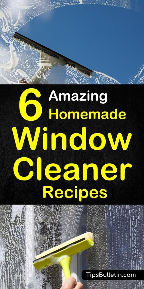 Make your own streak free homemade window and glass cleaner. Includes six DIY cleaning recipes for cleaning solutions based on ammonia, vinegar, cornstarch and lemon juice. Perfect for heavy duty natural cleaning of interior and exterior windows and glass.#windowcleaning #window #cleaner Homemade Window Cleaner, Window Cleaner Recipes, Window Cleaner Homemade, Diy Cleaner, Exterior Windows, Homemade Toilet Cleaner, Clean Baking Pans, Diy Cleaning Products Recipes, Cleaning Painted Walls