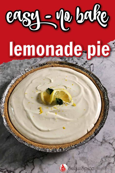 Lemonade Pie Frozen Lemonade Pie, No Bake Pie, Tart Flavors, Lemonade Pie, Deserts Easy, Frozen Pie, Frozen Lemonade, Quick Easy Desserts, Easy No Bake