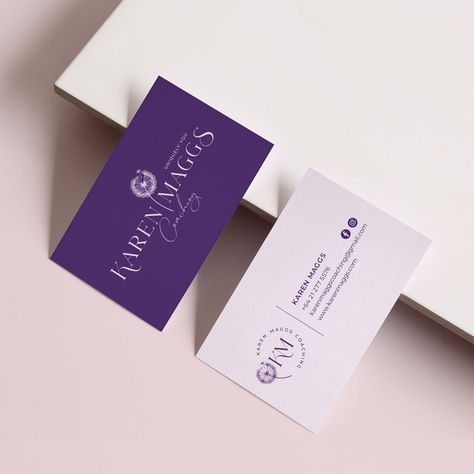 Cosmetic Business Cards, Spa Logo Design, Gem Design, Cake Branding, Of Logo Design, Pink Business Card, Qr Code Business Card, Purple Cards, Visiting Card Design