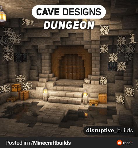 Minecraft Cave Dungeon, Minecraft Trails Ideas, Minecraft Mine House Ideas, Minecraft Medieval Blueprints, Minecraft Medieval Village Ideas Layout, Minecraft Medieval Dungeon, Medieval Storage Minecraft, Minecraft Cleric House Interior, Medieval Mine Minecraft