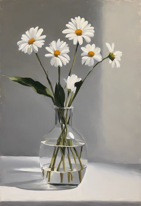 White Flowers in Vase Check more at https://qomart.com/white-flowers-in-vase/ How To Paint Flowers In A Vase, Simple Flowers In Vase, Vase Reference Photos, Vases Reference, Flower In Vase Reference, Flowers In Vase Aesthetic, Simple Flower Vase Painting, Flowers In Vase Reference Photo, Flower Vase Painting Easy