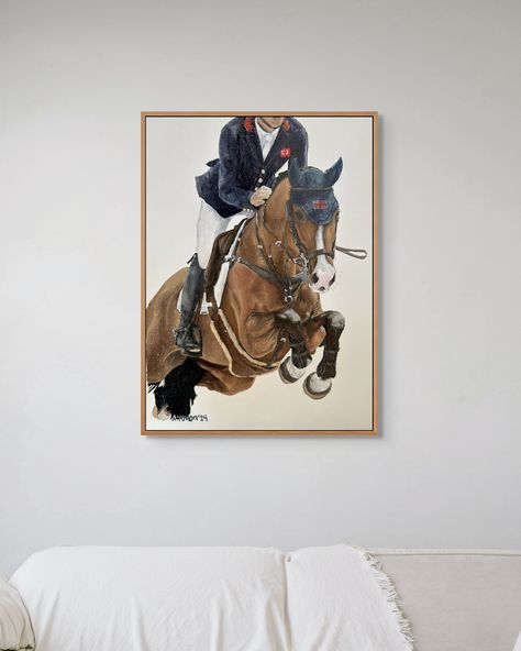 Styling homes with my recent art. Each an incredible horse and rider combo: @christiankukukofficial and Checker 47 @scott.brash and Hello Jefferson @laurakraut and Baloutinue #art #artist #oilpainting #realismpainting #equestrian Horse Art Print, Horse And Rider, Equestrian Art, Realism Painting, Show Jumping, Horse Painting, Horse Rider, Horse Art, Fluid Art