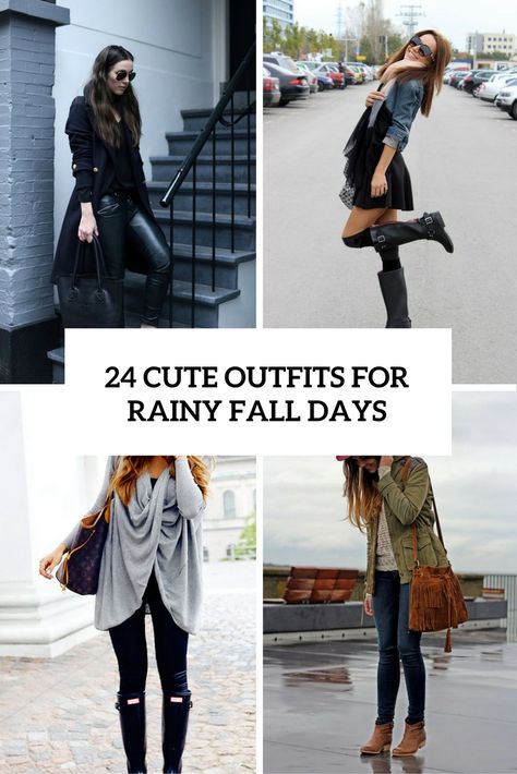 24 Cute Outfits For Fall Rainy Days - Styleoholic Rainy Day Outfit For Work Winter, Rainy Day Outfit Fall, Fall Rainy Day, Cute Outfits For Rainy Days, Fall Rainy Day Outfits, Rainy Day Outfit For Fall, Cute Outfits For Fall, Rainy Day Outfit Casual, Rainy Day Outfit For Spring