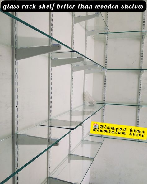 glass shelf for shop | glass rock shelves with RAB Adjustable slotted channels. Find here Glass Shelves, Glass Rack manufacturers, suppliers & exporters in pehowa. kurukshetra. haryana. india Get contact details & address of companies manufacturing and
Manufacturer of Glass Shelves - Wall Mounted Glass Shelves offered by Pyramid House Of Display, Racks And Shelves, Glass Self Design, Shelf Design For Shop, Glass Racks Shelves, Shelves In Shop Ideas, Glass Shelving, Glass Self Design Wall, Glass Shelf Ideas, Glass And Metal Shelves