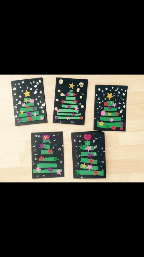 Preschool Christmas Tree Crafts, Christmas Tree Preschool Crafts, Christmas Tree Kindergarten, Christmas Tree Crafts Preschool, Christmas Art Projects, December Crafts, Weihnachten Diy, Christmas Cards Kids, Preschool Christmas Crafts