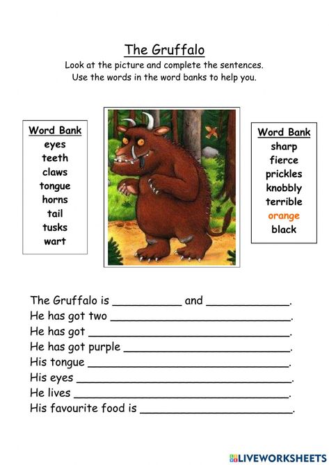 The Gruffalo Activities, Nurture Room, Gruffalo Activities, Hayday Farm Design, The Gruffalo, Word Bank, English As A Second Language (esl), Farm Design, English As A Second Language