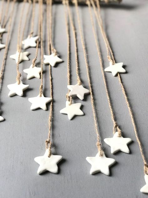 Crafts Eyfs, Clay Christmas Decorations, Star Christmas, Natural Christmas, Handmade Christmas Decorations, Noel Christmas, Scandinavian Christmas, Holiday Diy, Decoration Christmas