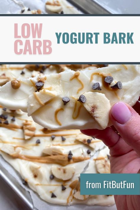 Peanut Butter Banana Frozen Yogurt Bark Low Carb Yogurt Bark, Low Carb Frozen Yogurt, Greek Yogurt Protein Snack, Frozen Yogurt Chips, Keto Frozen Yogurt Bark, High Protein Yogurt Bark, Sugar Free Frozen Yogurt Chips, Frozen Yougart Bars, Greek Yogurt Bark Recipes