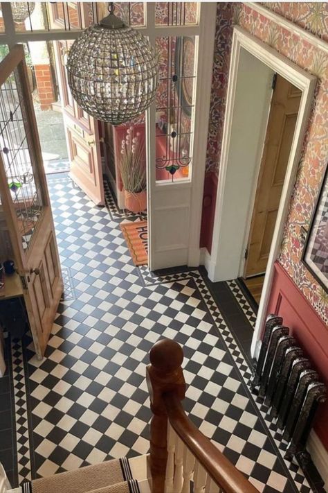 Victorian House Interiors, Victorian Hallway, Tiled Hallway, Edwardian House, Hallway Designs, Dream House Interior, Dream House Decor, Interior Inspo, My New Room