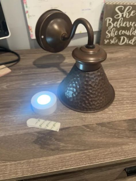 Add an Instant Light to Any Room! | Hometalk Disk Light, Living Room Light, Living Room Lighting, Working Area, A Desk, Easy Steps, Easy Step, Battery Operated, Light Fixture